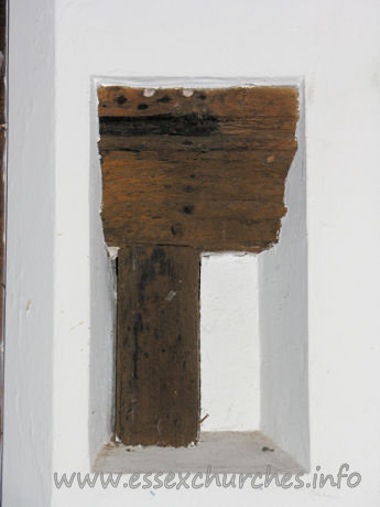 All Saints, Nazeing Church – One of two rood screen supports that remain either side of the chancel arch.