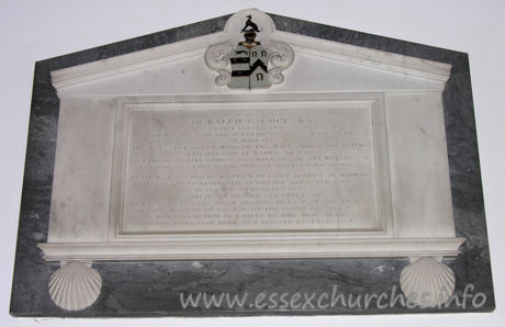 All Saints, Nazeing Church – In memory of Sir Ralph Palmer, Knt. Nearly eleven years Chief Justice of the Supreme Court of Judicature at Madras. The youngest son of William and Mary Palmer of Nazing and married at Madras in 1829 to Margaret Eliza, eldest daughter of Colonel Fearon, C.B., by whom he left issue, one son and four daughters. Retiring from the high office of Chief Justice of Madras, beloved and respected in private and public life, he returned to England in 1836, in apparent health and strength, but died suddenly of an organic disease of the heart, in the 3?5th year of his age, on 25th of January 1835, and lies buried in a vault by this monument, in the Christian hope of a blessed resurrection.