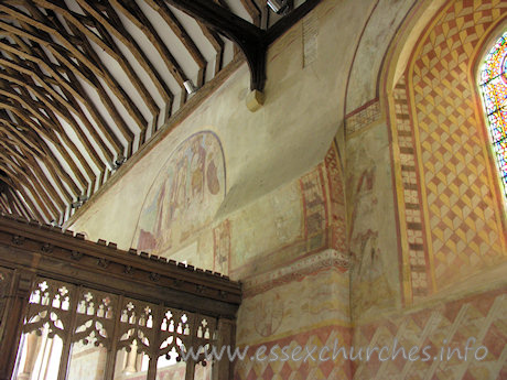 St Michael & All Angels, Copford Church – The springer on the N wall.