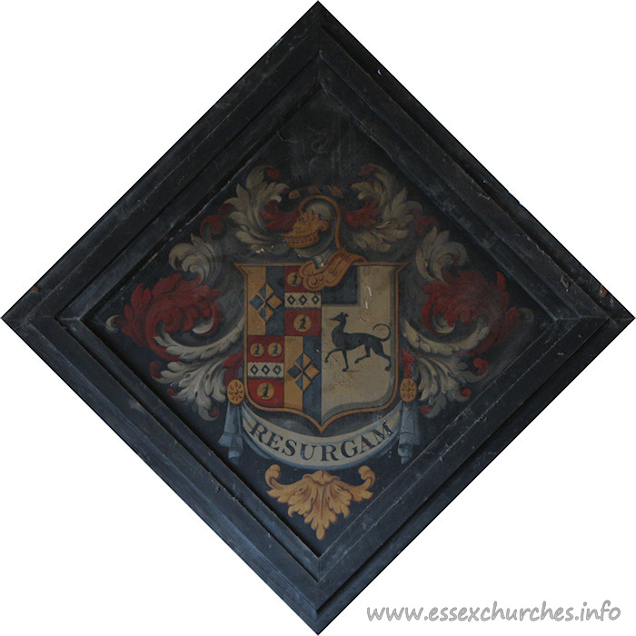 St Andrew, Boreham Church – For Robert Clare Haselfoot, who died 7th July 1849. Details taken from Hatchments in Britain: 6, Edited by Peter Summers