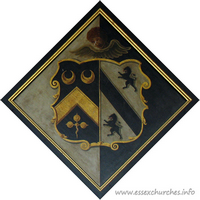 St Mary & All Saints, Rivenhall Church – Hatchment 1: For Mary, daughter of Admiral Henry Osborne, who married the Revd Thomas Walsingham Western, and died 7th June 1823, aged 76. Details taken from Hatchments in Britain: 6, Edited by Peter Summers This image supplied by John Salmon