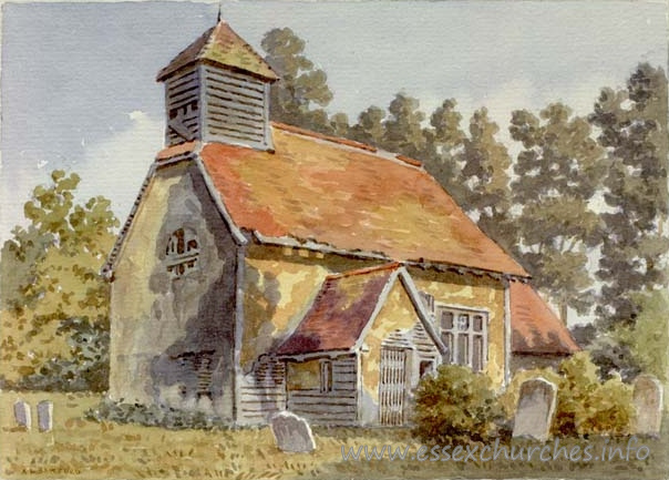 St Nicholas, Hazeleigh Church – A watercolour painting of St Nicholas, Hazeleigh, by Alfred Bennett Bamford (1857-1939) - now out of copyright.