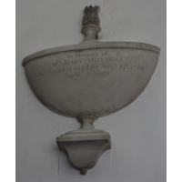 St Mary & All Saints, Lambourne Church – Monument 8: In memory of Mrs Mary Mitchell who departed this life August 13th 1788, aged 52 years.